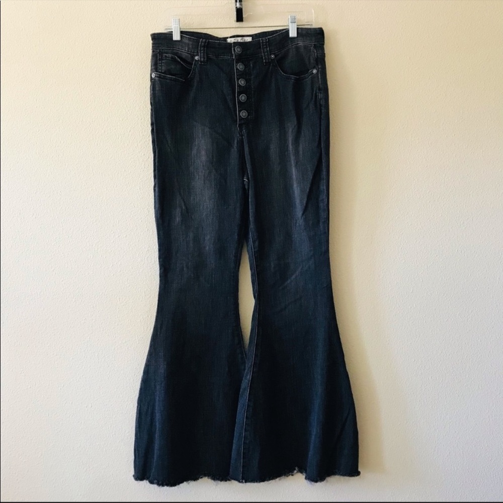 Free People Button Fly Flare Jeans